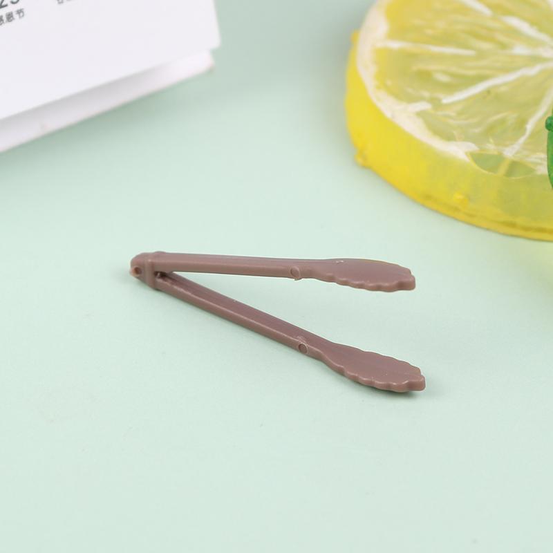 2Pcs Dollhouse Mini Cake Dessert Bread Clip Tweezers Food Clip Bread Tongs Model Tableware Cookware Kitchen Utensils Tools Toys