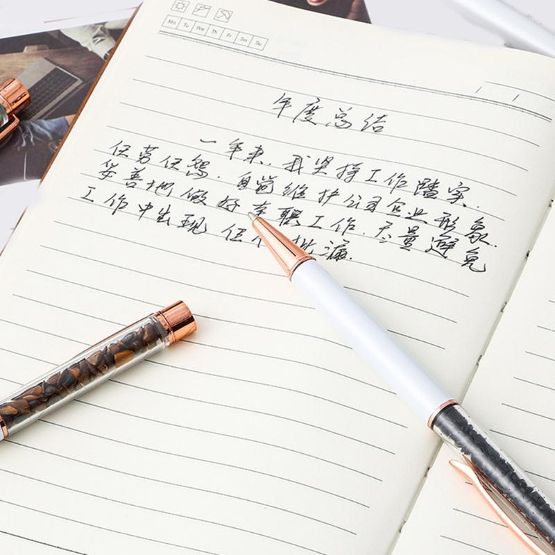 Smooth Writing Gemstones Oil Pen for Office School Students Writing Gift 0.5mm Medium Point Metal Ball Pen Ballpoint Pen