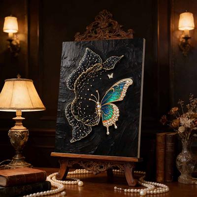 Pearl DIY Butterfly Art Kits 15.7x19.6inch Gem Art Pearl Painting Kits Without Frame for Adults Gift Idea Home Wall Decor