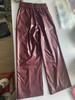 High Waist PU Leather Flare Pants with Waist-cinching & Pockets - 2025 Fashion