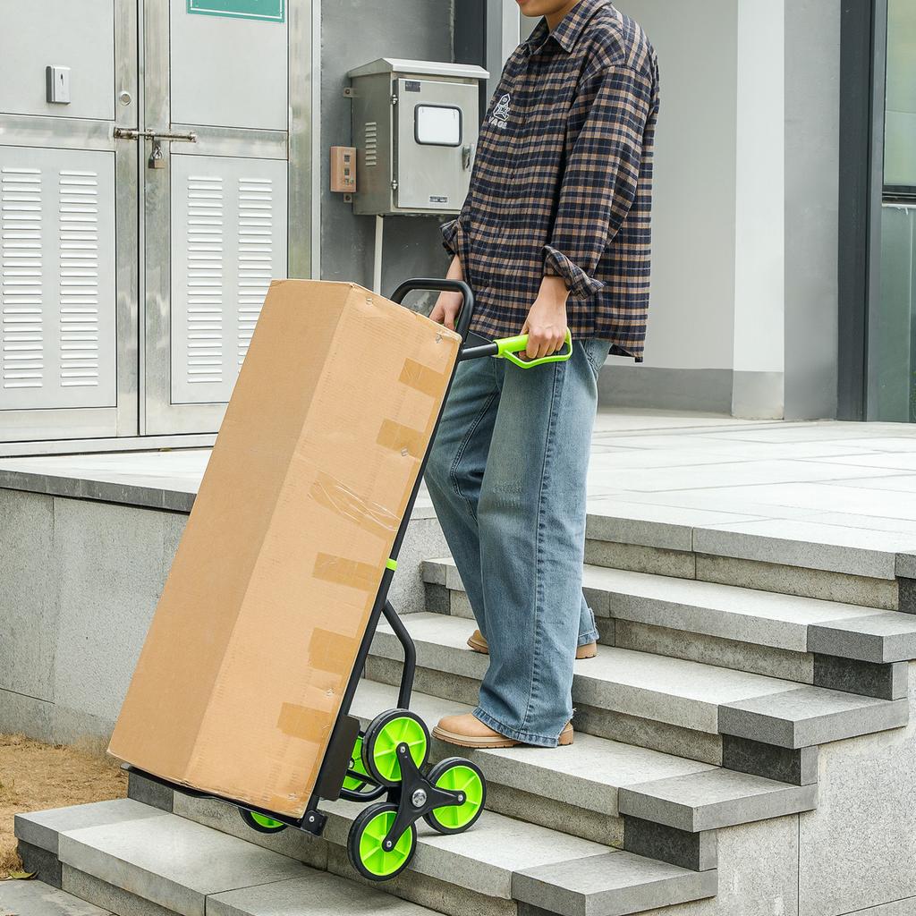 Six-Wheel Folding Sack Barrow Trolley - Black/Green