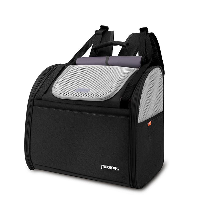 Japanese & Korean Style Pet Backpack: Breathable Sunshade Cat Carrier чёрный