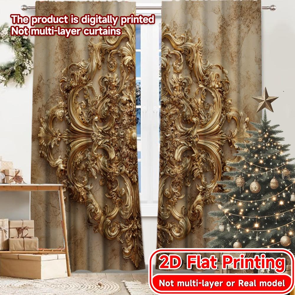 

Set Of 2 Elegant Flat Printing Drapery Modern Minimalist Curtains Polyester Easy Install All Seasons Living Room Curtain Perfect For Sitting W100*H70(CM)-Rod Pocket&1PCS