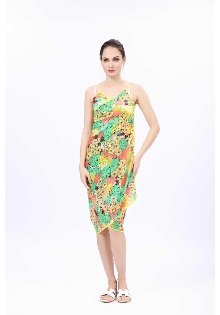 Spring/Summer Women's Beach Towel Skirt Scarf: Chiffon Silk Sunflower Dress, Plus Size, Sun Protection Shawl