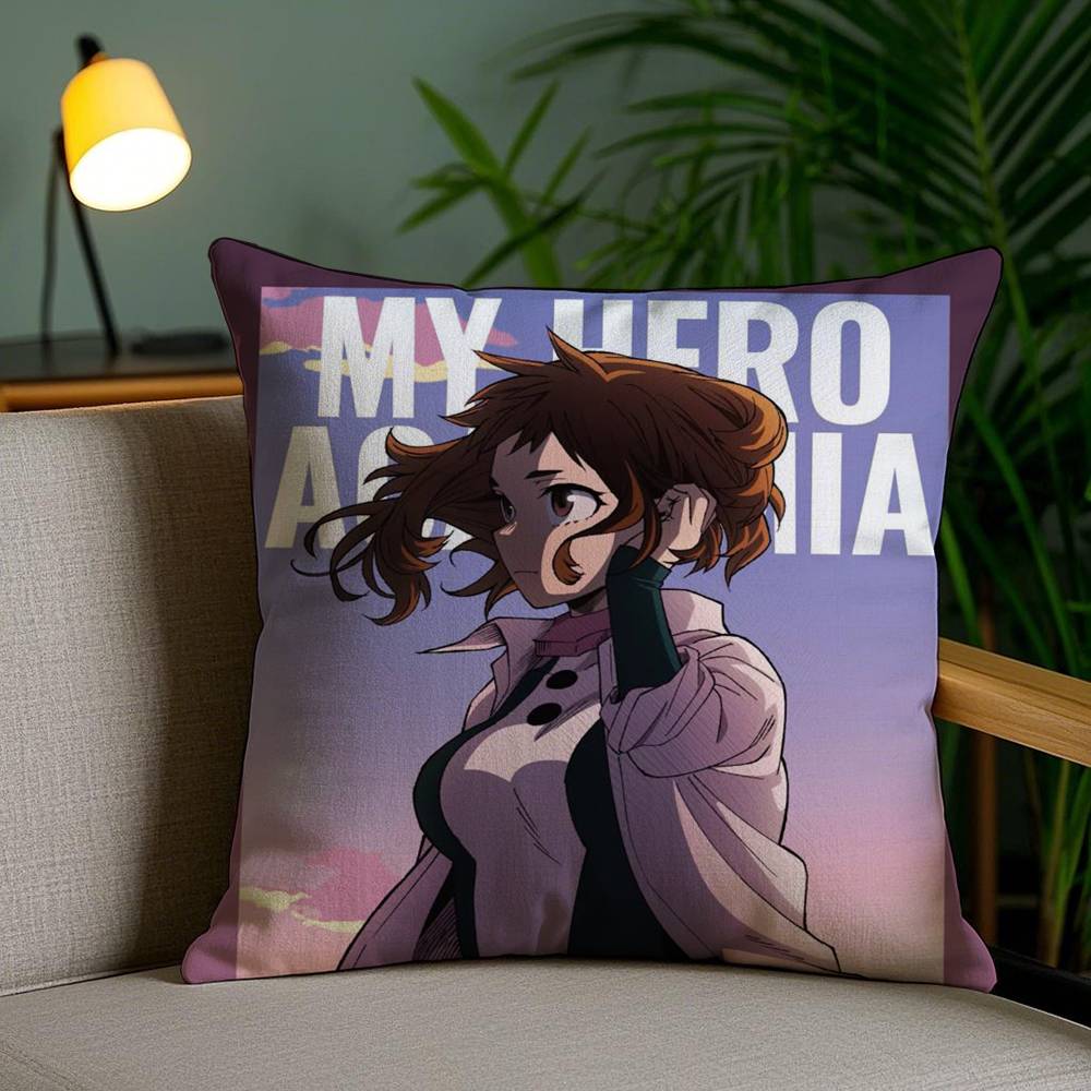 M-My Hero AcademiaS Federa per Cuscino Casa Stanza Condivisa Schienale Sedia Peluche Corto Stampa Double-sided Cuscino per Riposo in Ufficio