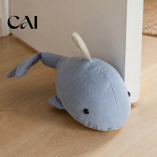 Weighted Door Holder Sand Filling Whale Doorstop, Plush Sea Animal Decorative Stopper, Heavy Duty Fabric Stopper for Home Bedroom