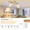 Ceiling Spotlight - NETTLIFE - 2 Spotlights - GU10 - 350° Rotatable - White Wood Metal (without Bulbs)