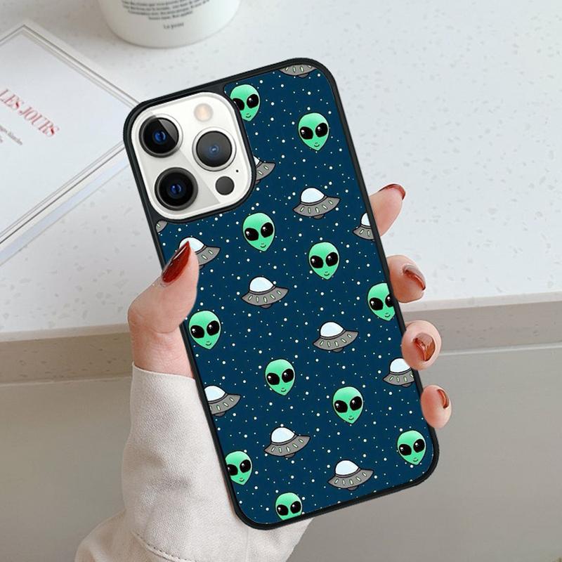 Sky Aliens UFO Astronauts Lovely Phone Case For iPhone 17 Air 11 12 13 14 15 16 Pro Max Cover For iPhone 17 Air Max Plus
