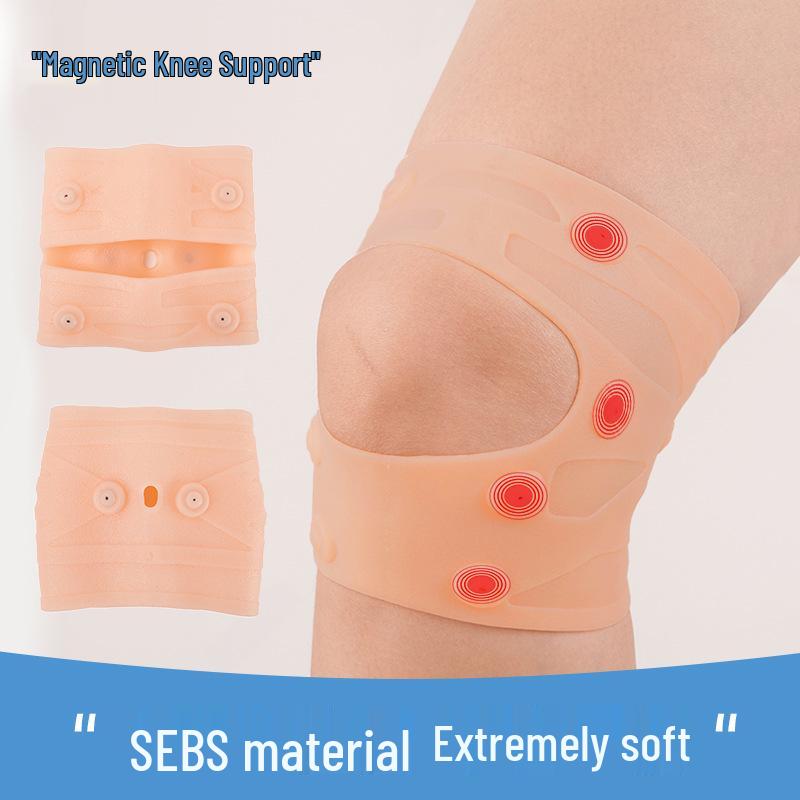 Magnetic Sports Knee Brace for Running & Cycling - Compression Patella Support with Double Elastic Strips