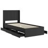 Bed Frame with Storage and Headboard Black 75 X 190 Cm