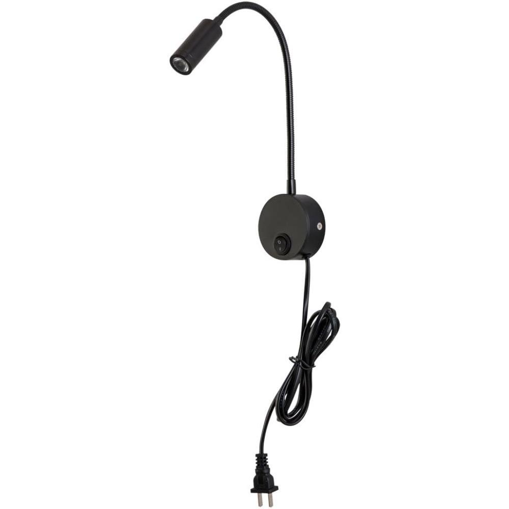 Reading Lamp Wall Sconces Light LED 3W Warm White 3000K Plug for Reading Books (Black 2pcs 3000K Cord)