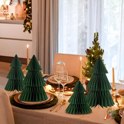 3D Paper Christmas Tree Reusable Tabletop Decor Honeycomb Tree Easy Assembly Mini Xmas Tree for Festive Party Table Centerpiece