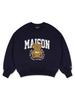 LA MAISON STUDIO Women'S Crop Bearfriends Boucle Sweatshirt Navy (Fcc3Ts449W)