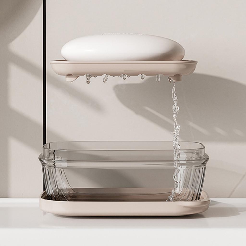 Flip Top Soap Dish With Lid Portable Transparent Double Layer Plastic Soap Dish Bathroom Drain Soap Dish Bathroom Accessories