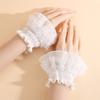 Women's Lace Mesh Cap Sleeves with Extended Bell Sleeve Cuffs