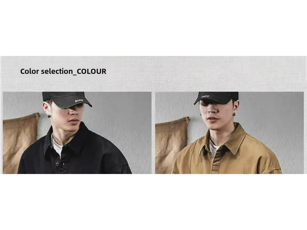 Men's American Retro Black Heavy Workwear Shirt - Spring & Autumn Fashion Jacket