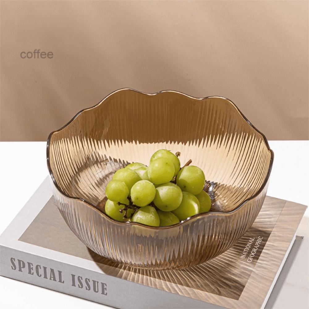 Flat Bottom Fruit Bowl Wave Edge Serving Dishes Fashionable Look Snack Basket Home Organization