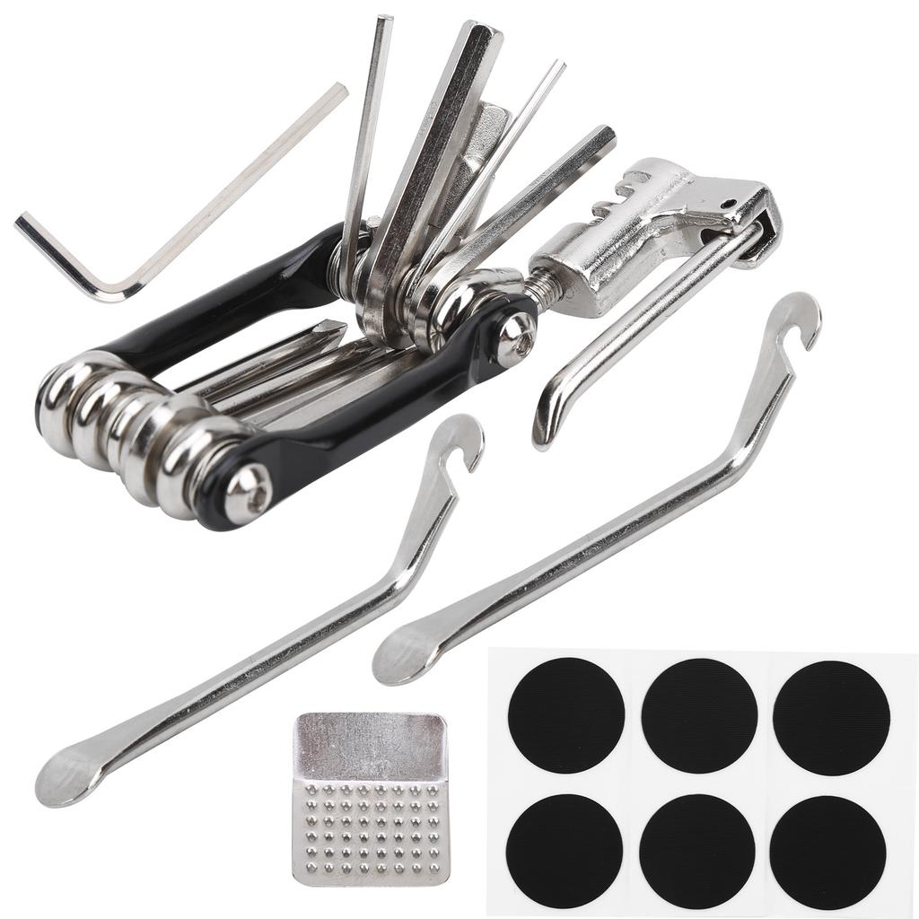 Fahrradreifen Reparaturset Tragbare Tasche Reifenheber 11 in 1 Multifunktions Fahrradwerkzeugtasche