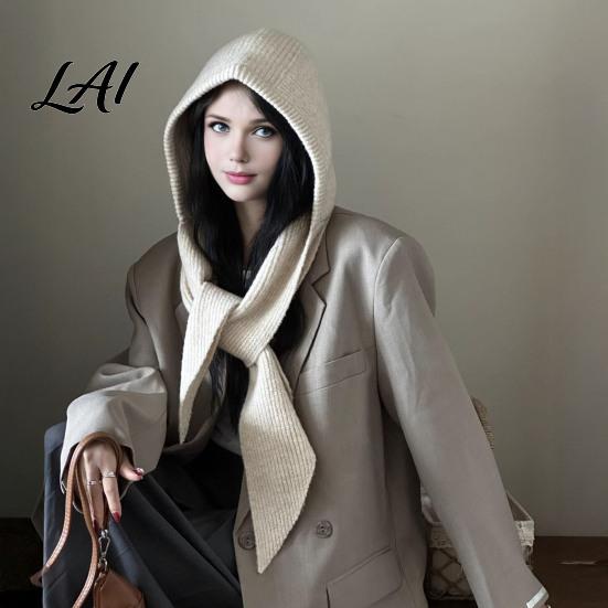 Cold Weather Hat Women Knit Hooded Scarf Hat Winter Pullover Balaclava Hood Hood Warm Ear Protection Skull Cap for Soft