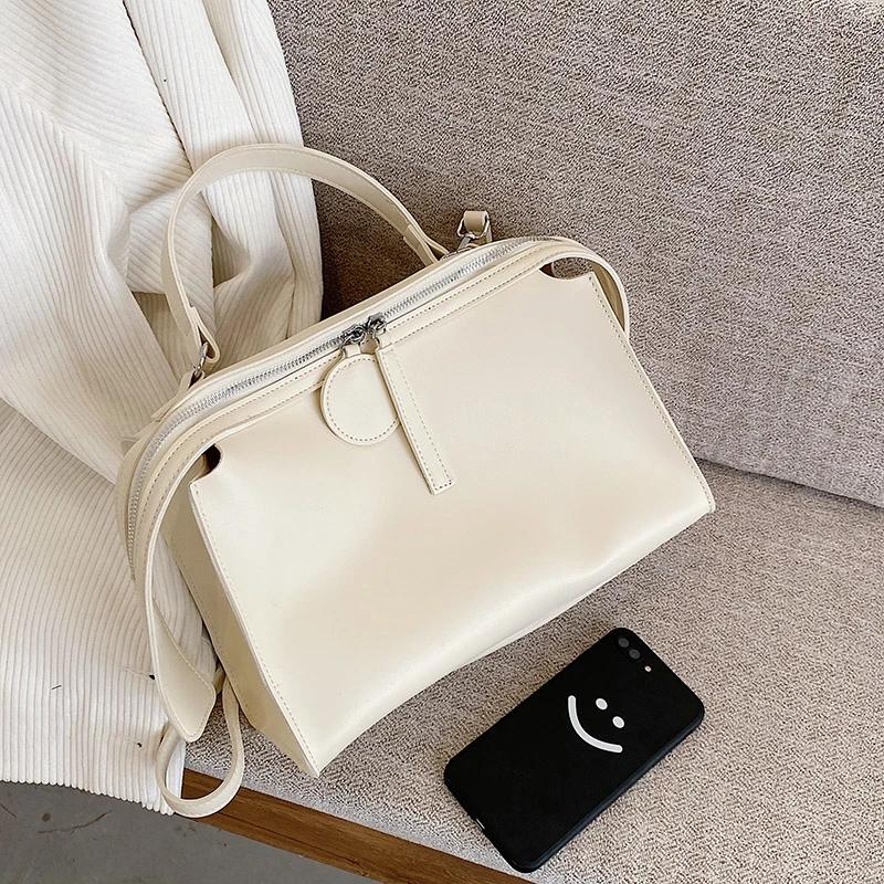 

Однотонные женские сумки с молнией внутри, сумки с верхней ручкой, мягкое внутреннее отделение, модные сумки