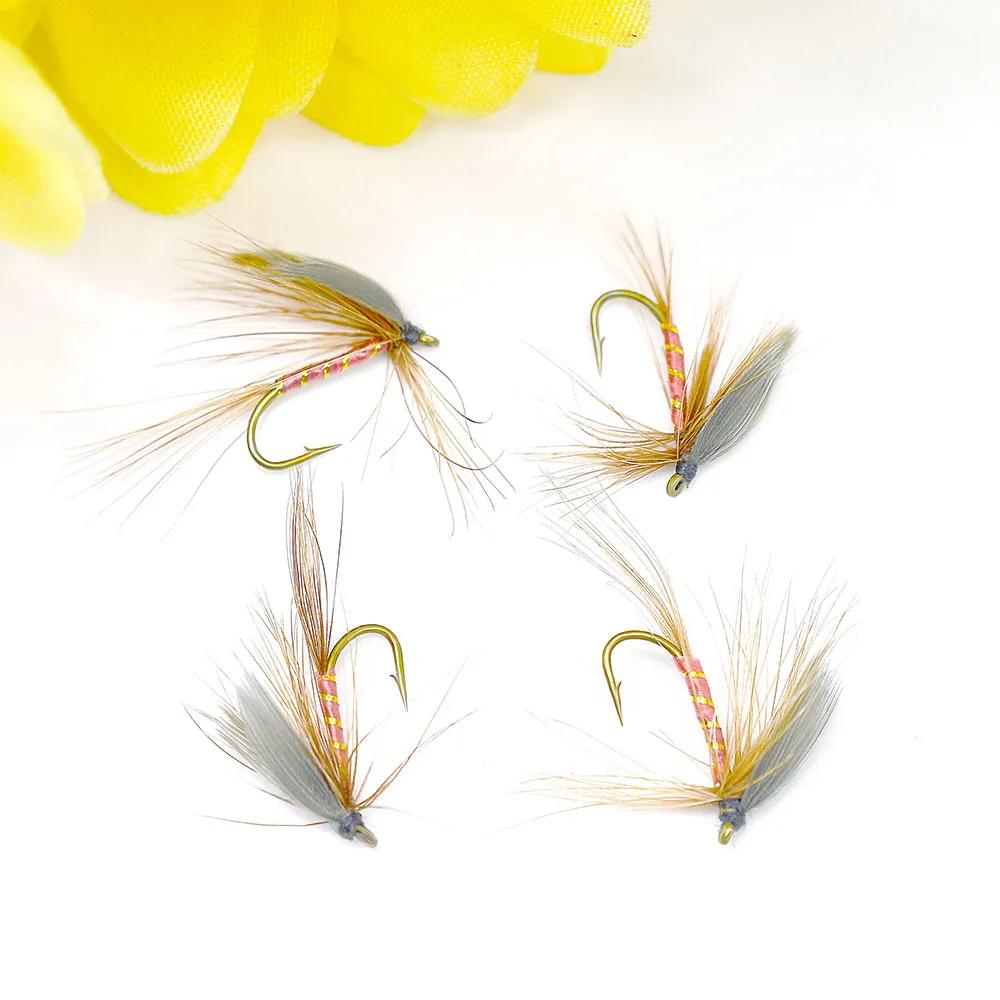 MNFT 10PCS Peacock Wings May Fly Trout Fishing Flies 12# Barbed Hooks Fishing Lure
