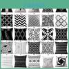 Elegant Black And White Geometric Cushion Cover For Stylish Home Sofa Decor