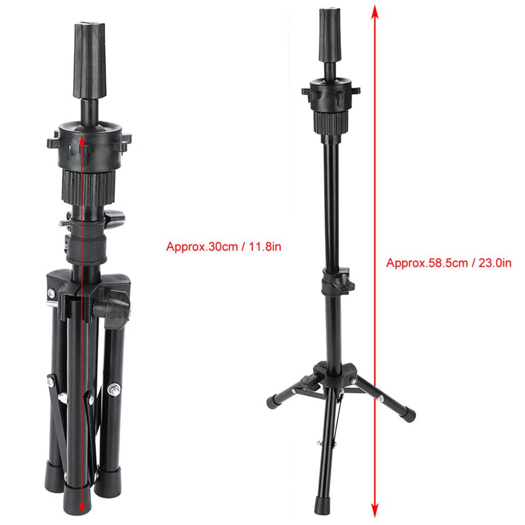 Hairdressing Training Head Holder Salon Model Mannequin Head Tripod Stand Black