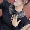 Women Elegant Dots Sheer Organza Mesh Ruffled False Collar Detachable Shawl Scarf Capelet for Sweater Dresses