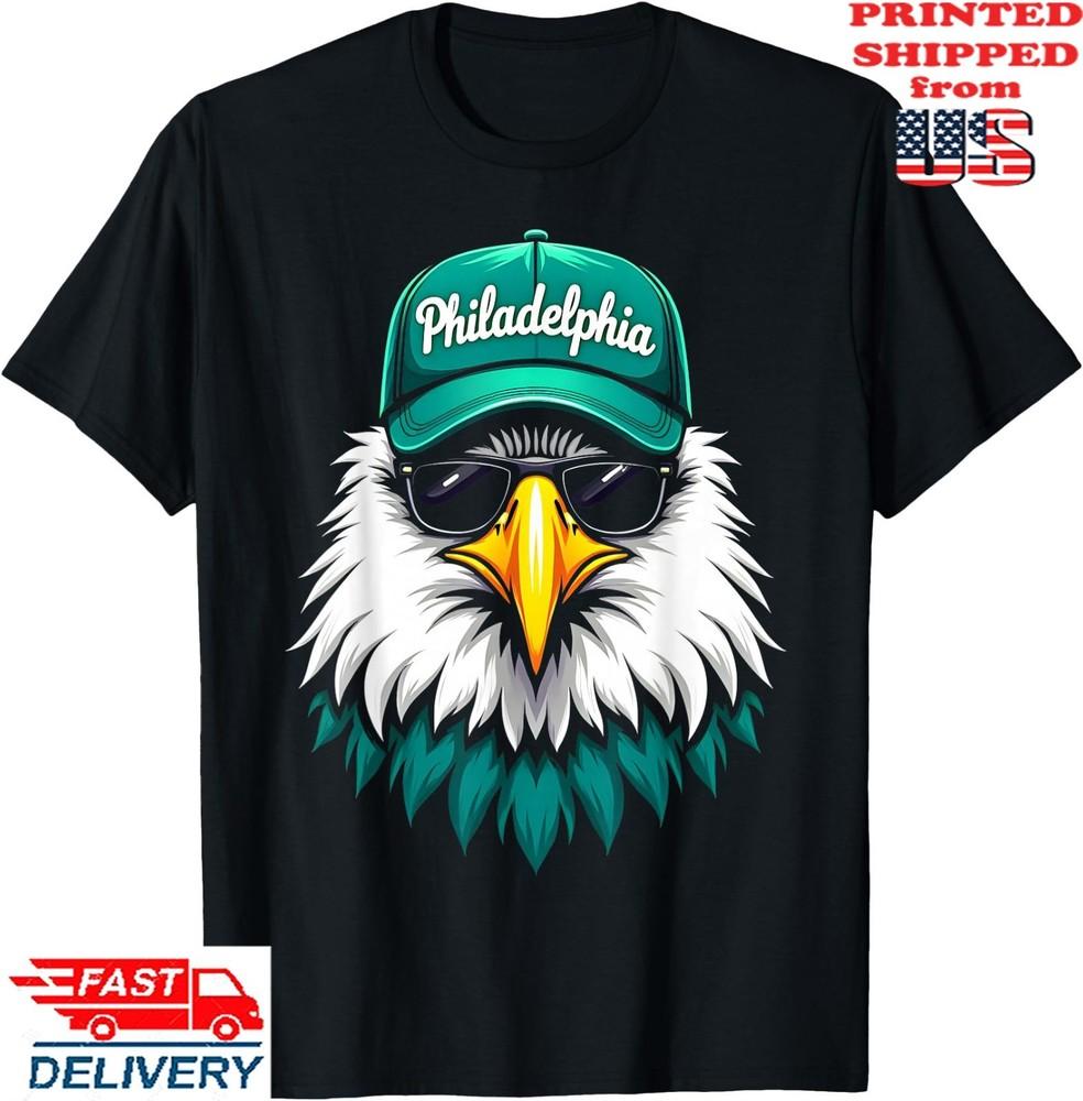 Cool Face Eagles with Sunglasses T-Shirt, Unisex Tee Unisex T-Shirt M