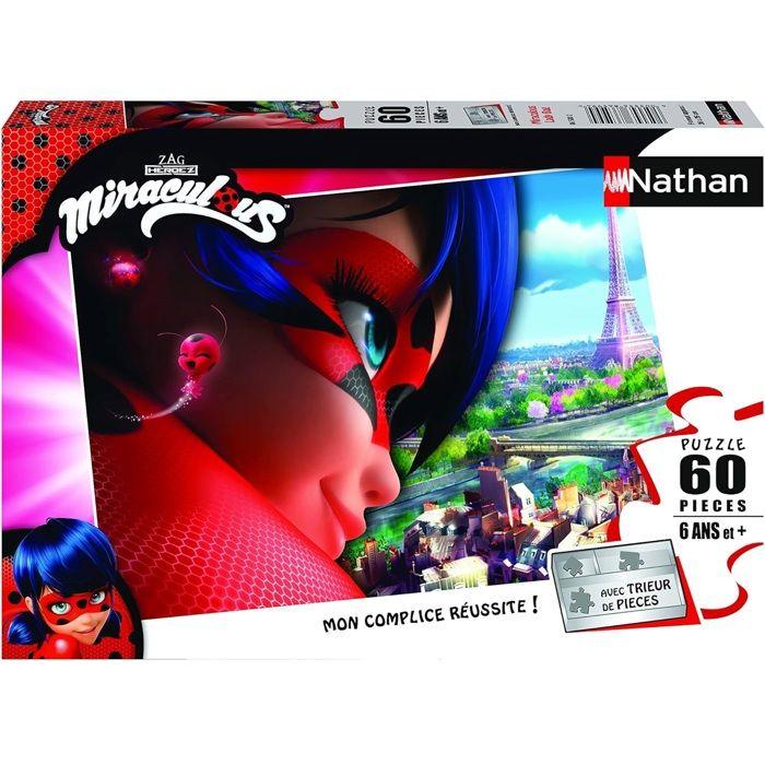 Puzzle per bambini - ravensburger - Miraculous Ladybug - 60 pezzi - smistatore pezzi - 36 x 26 cm