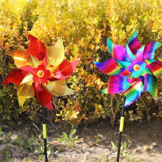 Reflexní větrníky s kolíky Odpuzovač ptáků Větrný mlýnek Plaší ptáky Zvířata pryč