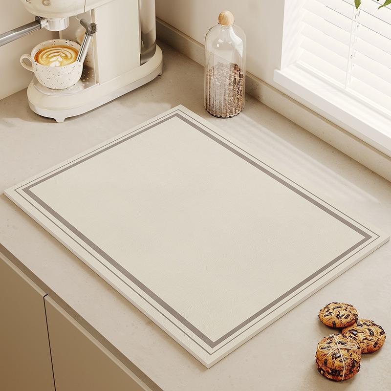 Super Absorbierende Große Matte Rutschfest Abtropfend Geschirrtrocknen Schnelltrocknend Elegant Minimalistisch Küche Badezimmer Abtropfmatte Geschirrdekor