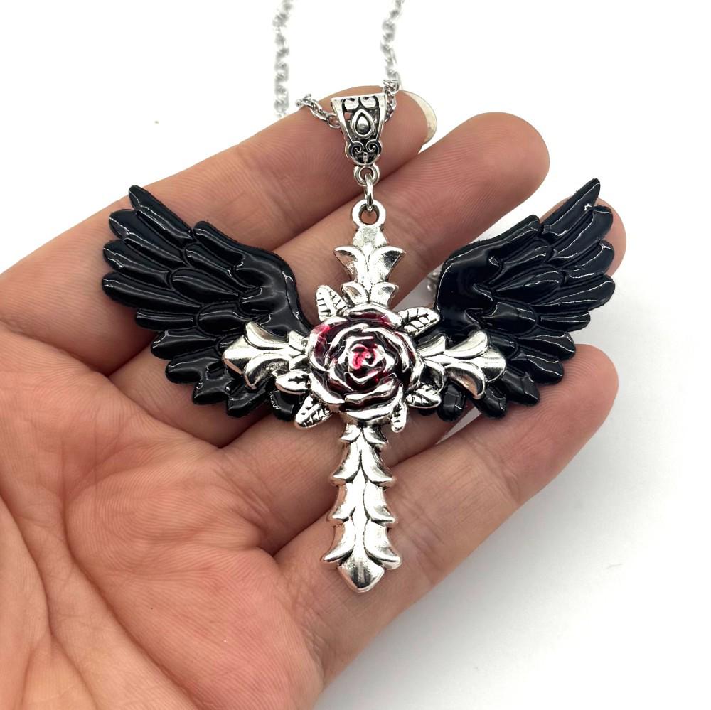 Original Angel Cross Necklace with Personalized Design & Versatile High-End Angel Wings.