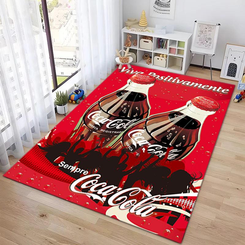 Christmas gift Halloween themed cola beverage Coca Cola carpet is suitable for living room and bedroom doormats office balcony decorative carpet V25