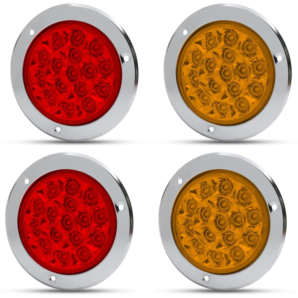Aoling Truck Tail Lamp Trailer Tail Light Truck Tail Lamp Boat Trailer Tail Light Trailer Tail 16 Plated Turn Signal Truck Tail Lamp 24V 4 Pieces