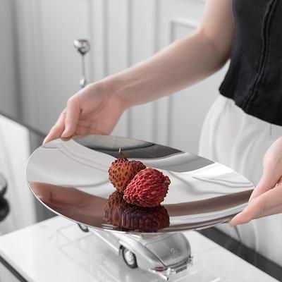 Nerezová mísa Ovocný talíř Talíř na jídlo Kovová ovocná mísa Servírovací podnos pro stolní dekoraci Domácí dekorace Párty