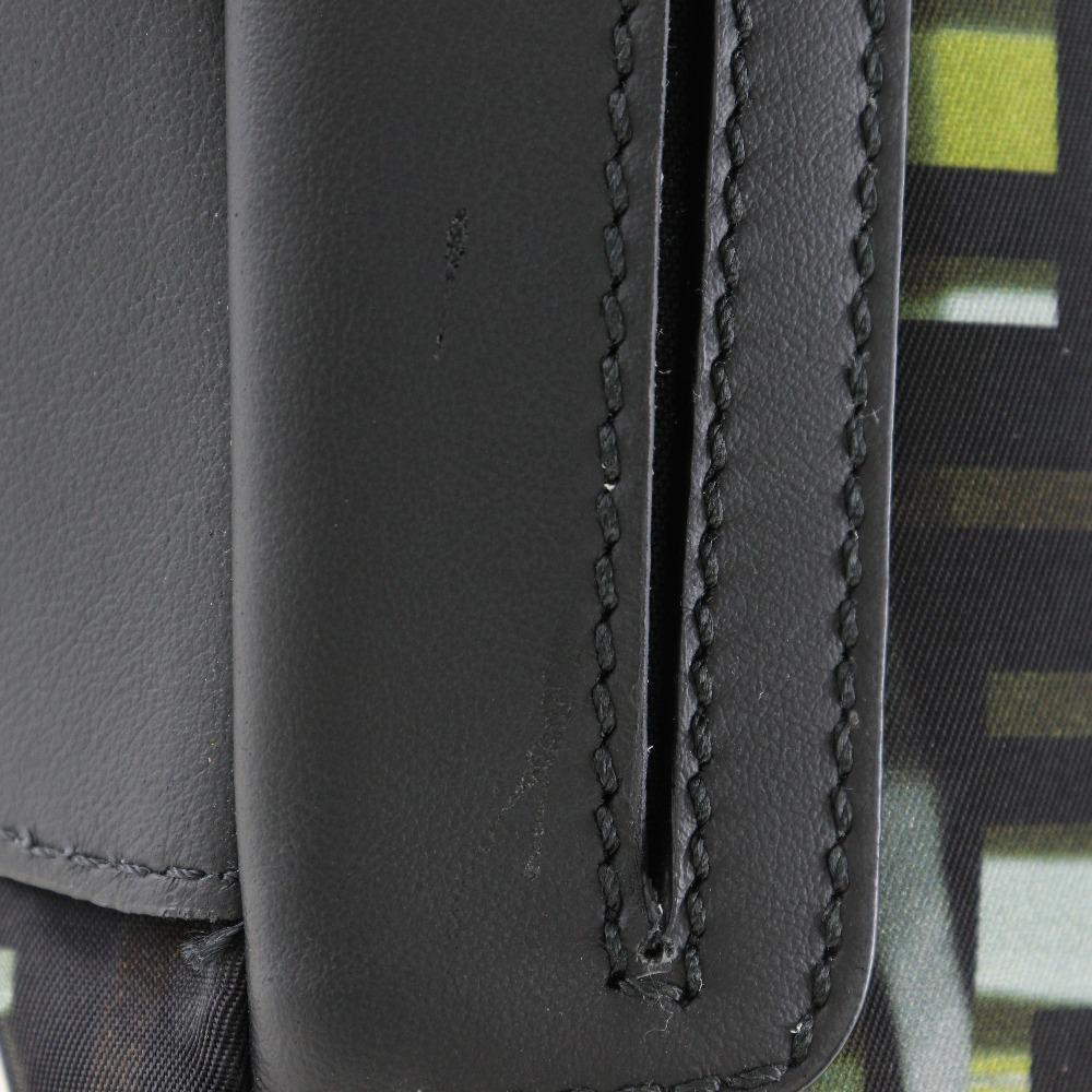 Fendi Mamma Bucket Shoulder Bag 7VA472 3WAY Body Clutch Zucca Camouflage Pattern Black Nylon Unisex Used