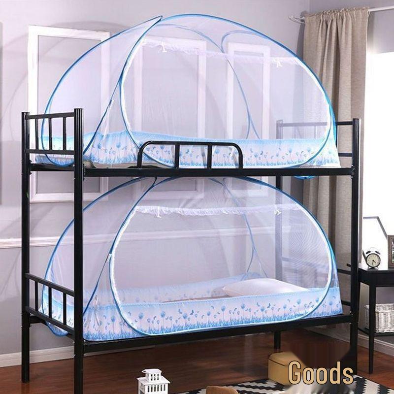 Foldable Yurt Mosquito Net for 1.0m Bunk Bed - No Installation Needed, Perfect for Student Dorms & Parent-Child Beds with Zipper Access