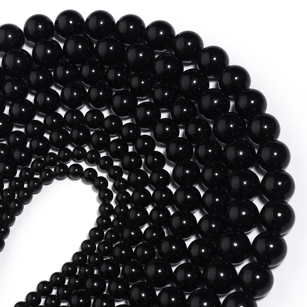 4/6/8/10mm Natural Obsidian Stone Beads Round Loose Spacer Beads For Jewelry Making DIY Crafts Bracelets Necklace Accessories