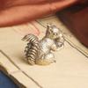 Brass Squirrel Holding Chestnut Creative Incense Holder Desktop Bronze Statue Crafts Tea Ornaments Decoration