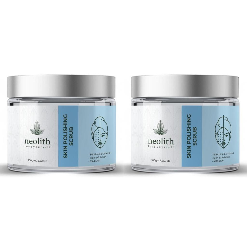 Neolith Gommage visage polissant pour la peau à la vitamine E et à l'huile d'amande (100g) pour exfoliation douce et élimination du bronzage, élimination des points noirs