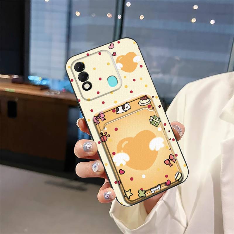 Silicone Cartoon Phone Case For Tecno Spark8/KG6 Dirt-resistant Shockproof Durable Back Cover Card sleeve Waterproof TPU