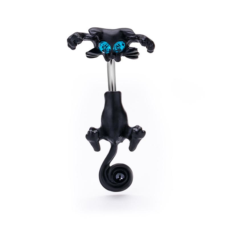 Elegant Rhinestone Stainless Steel Belly Button Ring - Luxury Women's Simple Navel Piercing Jewelry