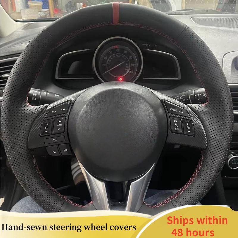 Car Steering Wheel Cover Microfiber Leather For Mazda CX-5 CX5 Atenza 2014 New Mazda 3 CX-3 2016 Scion Car Interior Car Styling