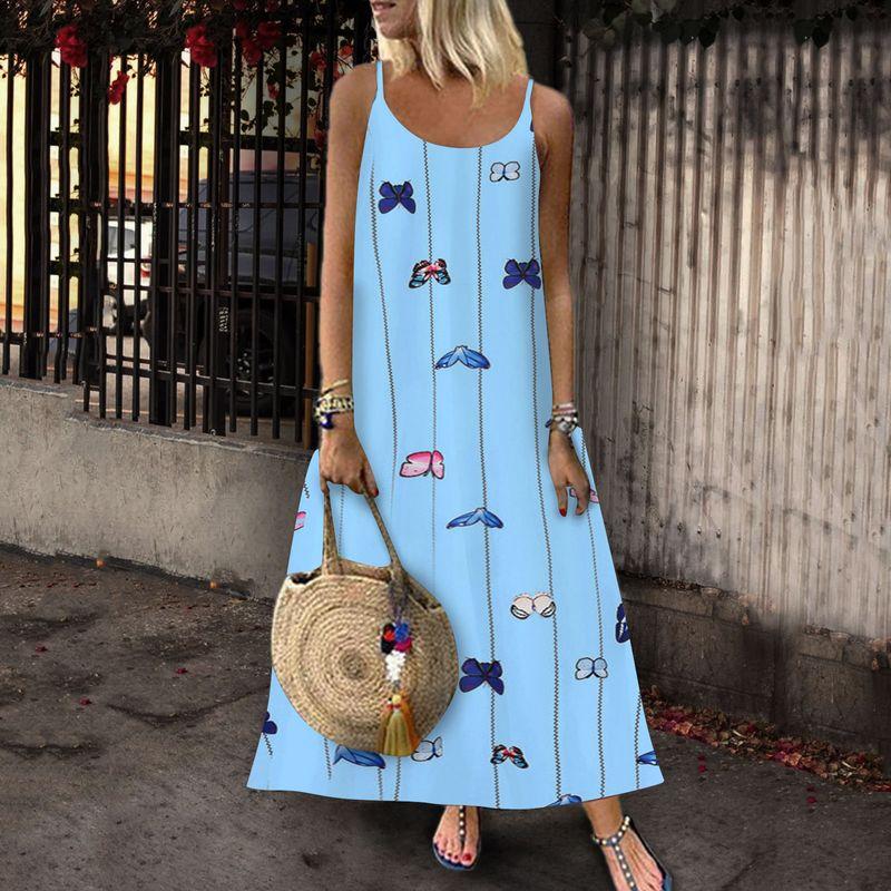 European Station Retro Slimming A- Line Dress with Strap