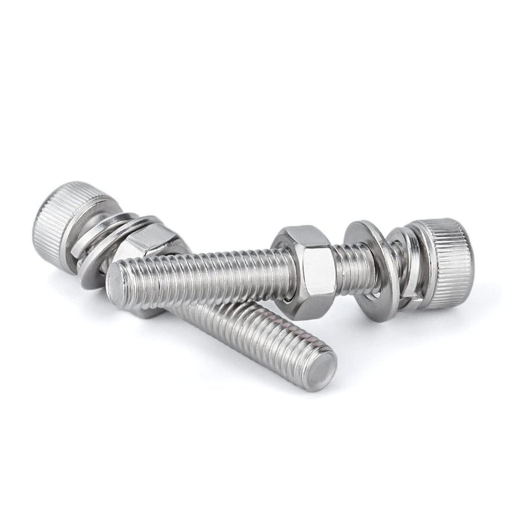 120Pcs M6 Stainless Steel Hex Socket Head Cap Bolts Screws Nuts Washers Assortment Kit Used In The Home and Office Appliance