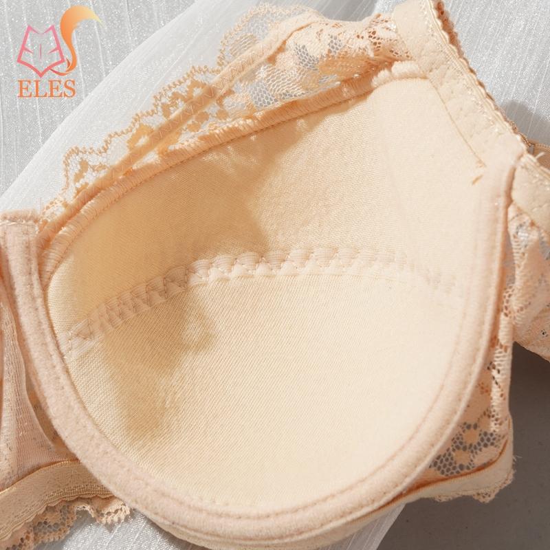 Sexig Underkläder Lingeri Ultratunn Bomull Spets BH Djup V Push Up BH Andningsbar BH