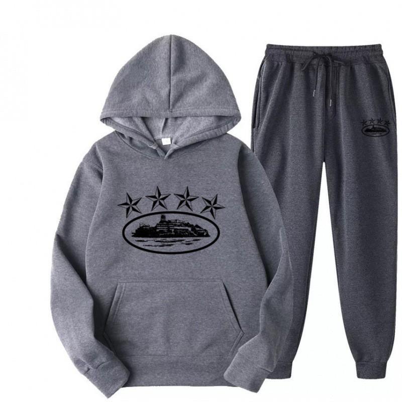 Tuta Sportiva con Cappuccio Oversize Foderata in Pile Misto Cotone per Uomo Donna Streetwear Outfit Invernale Casual Hip Hop