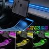 2 IN 1 Dynamic Neon RGB Car Ambient Lighting For Tesla Model 3/Y 60s Auto OFF Module Dashboard Decorative LED Lamp