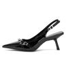 2024 Ladies Summer New Fashion Metal Buckle Designer Sexy Pointed Sandals Outdoor Casual Party Wear Women High Heels Zapatos